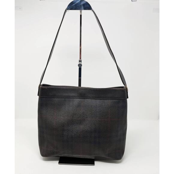 Burberry Nova Check Leather Shoulder Bag Leather Trim Brown Gold Tone Hardware - Picture 2 of 15